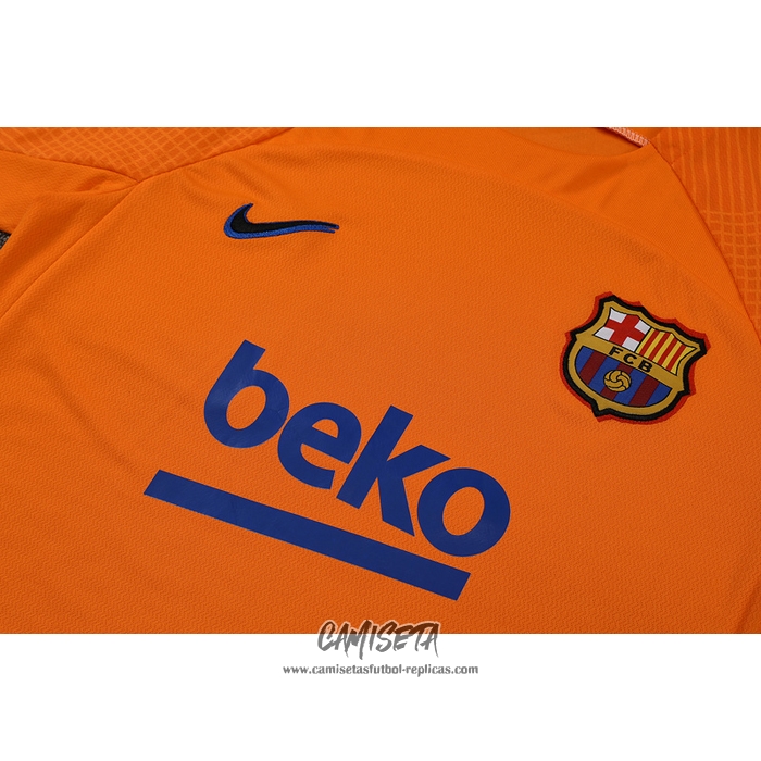 Chandal del Barcelona 2022-2023 Manga Corta Naranja - Pantalon Corto